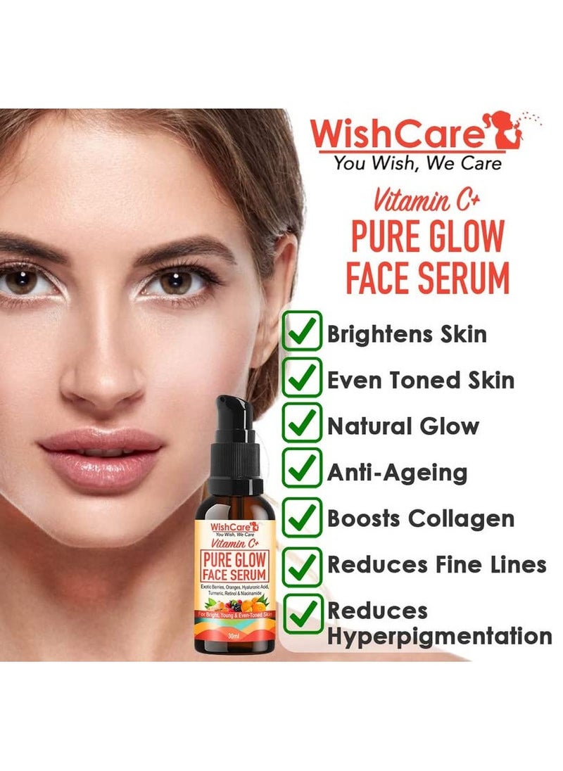 WishCare - WishCare Pure Glow 35% Vitamin C Face Serum With Hyaluronic Acid Retinol Niacinamide Oranges Berries Turmeric 30 ml - Image 1