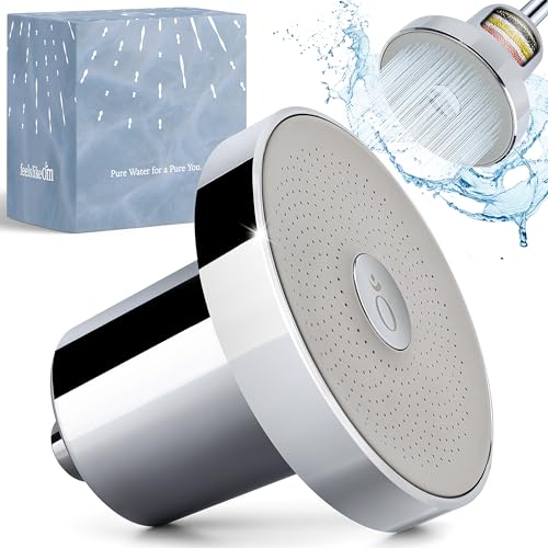 Feels Like Om Filtered Shower Head with Water Softener - High Pressure Shower Head Filter for Hard Water - Shower Filter removes Toxic Chemicals & Chlorine - Best Shower Filter for Hair & Skin - Image 1