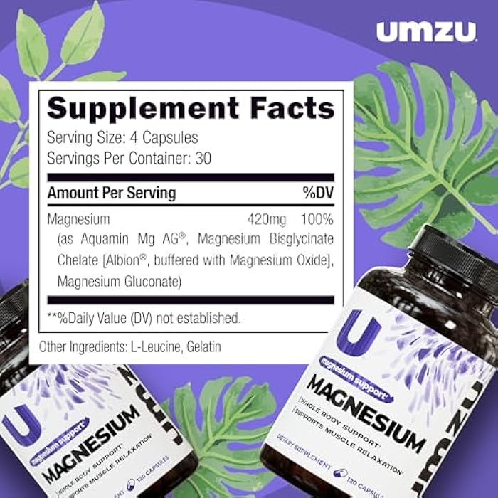 UMZU Daily Magnesium, 30 Day Supply – Advanced Bioavailable Magnesium Complex with 3 Highly Absorbable Forms – Naturally Supports Energy, Metabolism, Muscle Relaxation, Calmness & Overall Wellness - Image 4