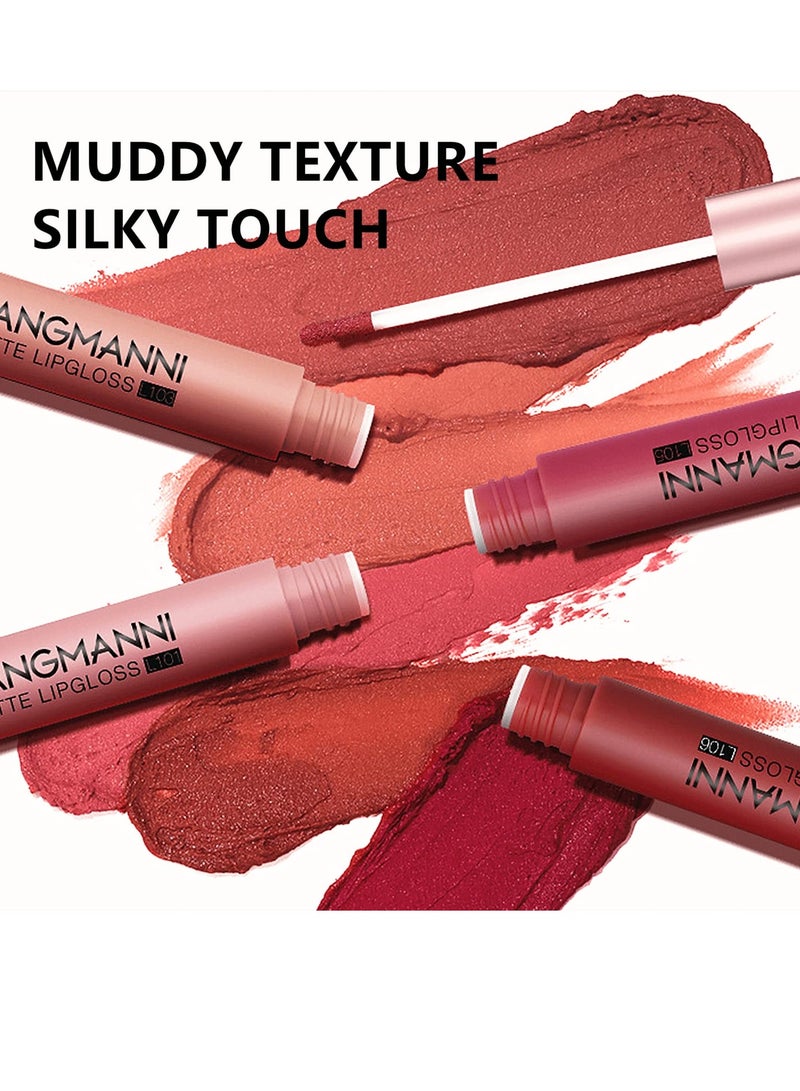 LANGMANNI 6Pcs Matte Velvet Lipstick Set Long Lasting and Rich Pigment Liquid Lipstick Lip Gloss Set Matte Finish Lipstick Capsule Tube Shape Lip Gloss Set Matte Liquid Lipliner Set  - Image 2
