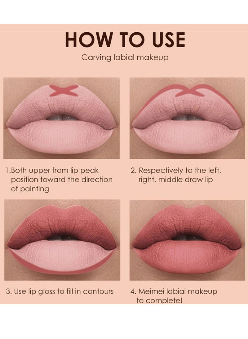 LANGMANNI 6Pcs Matte Velvet Lipstick Set Long Lasting and Rich Pigment Liquid Lipstick Lip Gloss Set Matte Finish Lipstick Capsule Tube Shape Lip Gloss Set Matte Liquid Lipliner Set  - Image 5