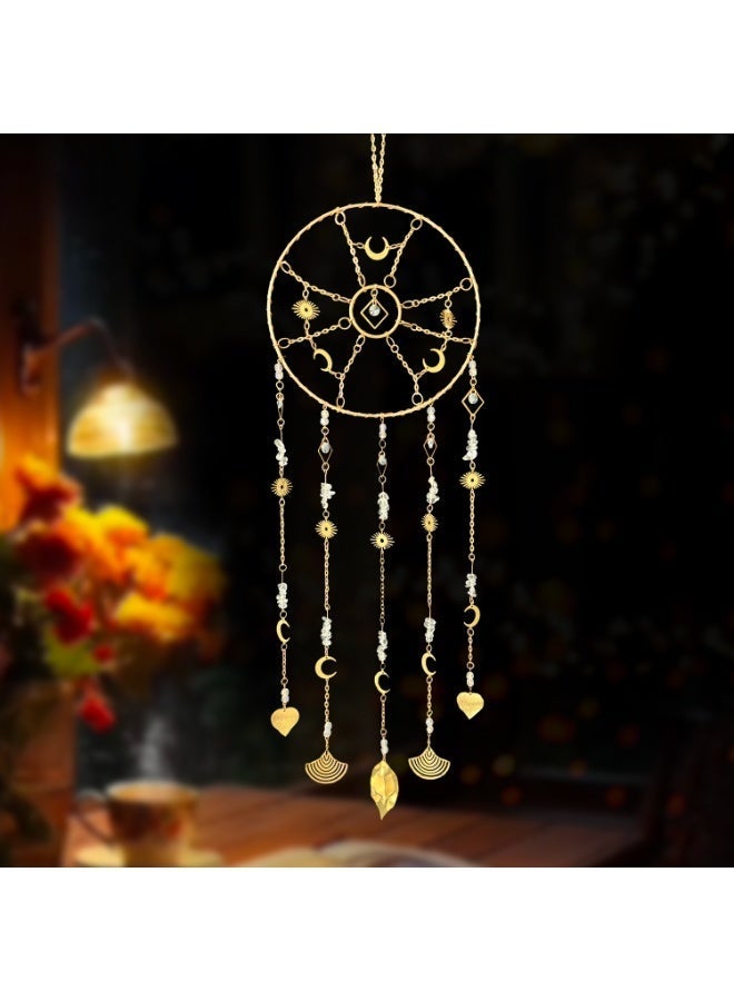 Gold Crystal Sun Catcher & Dream Catcher Pendant  Ornament for Positive Energy, Good Luck, and Harmony, Home Window Decor - Image 4
