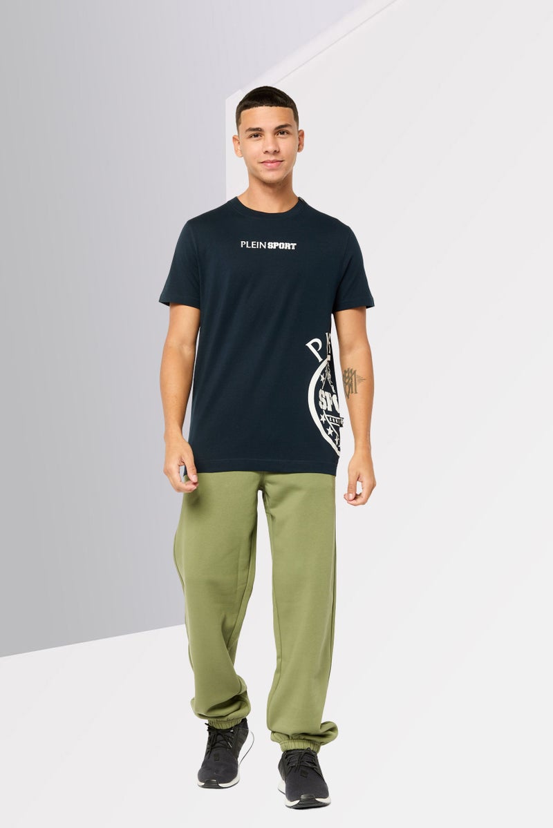 PHILIPP PLEIN Plein Sport Men Sportswear Fit Short Sleeves Outdoor T-Shirt, Navy - Image 2