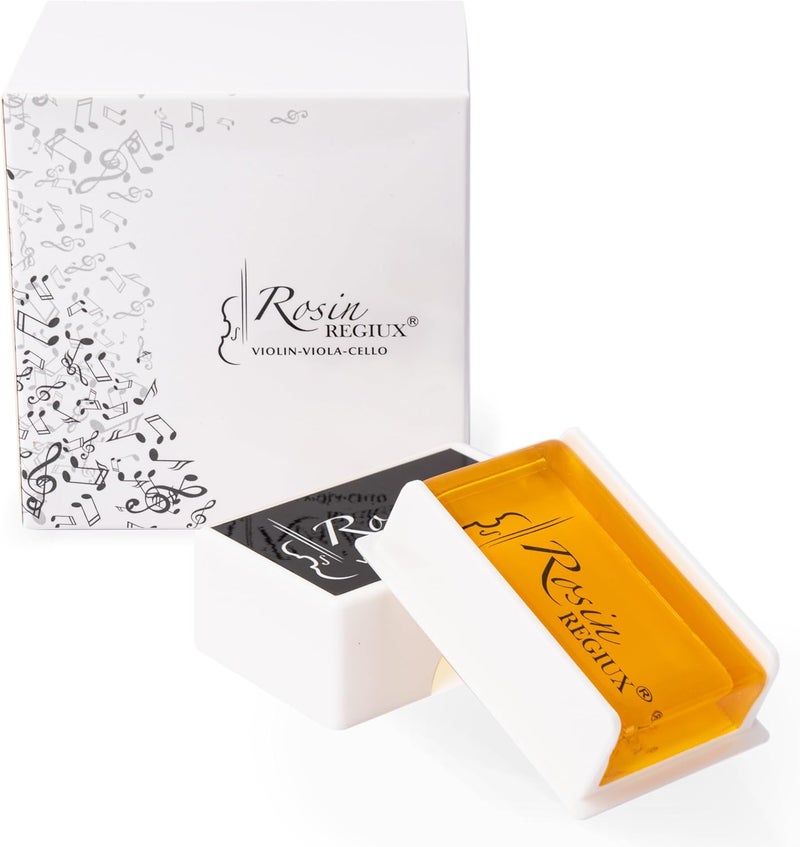 REGIUX Natural Low Dust Rosin 2-Pack for Violin, Viola and Cello with Protective Case - Image 1