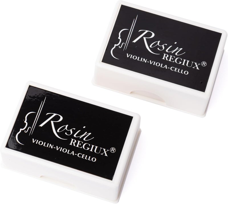 REGIUX Natural Low Dust Rosin 2-Pack for Violin, Viola and Cello with Protective Case - Image 2