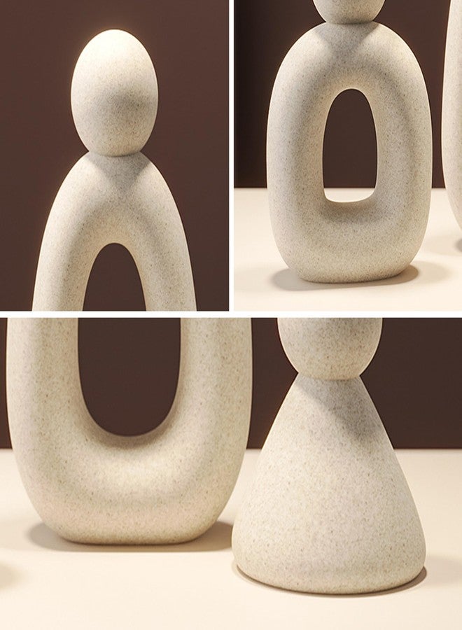 suruim Abstract Family of 3 Figurines TV Stand Decor, Modern Sculpture, Knick Knacks for Home, Office, Bedroom, Romantic Gifts for Anniversary and Birthday (Grey) - Image 4