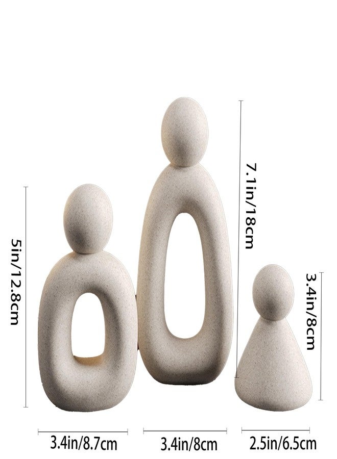 suruim Abstract Family of 3 Figurines TV Stand Decor, Modern Sculpture, Knick Knacks for Home, Office, Bedroom, Romantic Gifts for Anniversary and Birthday (Grey) - Image 3