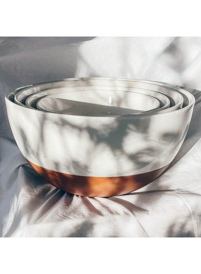 Mora Ceramic Large Mixing Bowls - Set of 2 Nesting Bowls for Cooking, Serving, Popcorn, Salad etc - Microwavable Kitchen Stoneware, Oven, Microwave and Dishwasher Safe - Extra Big 2.5 & 1.6 Qt - White - Image 5