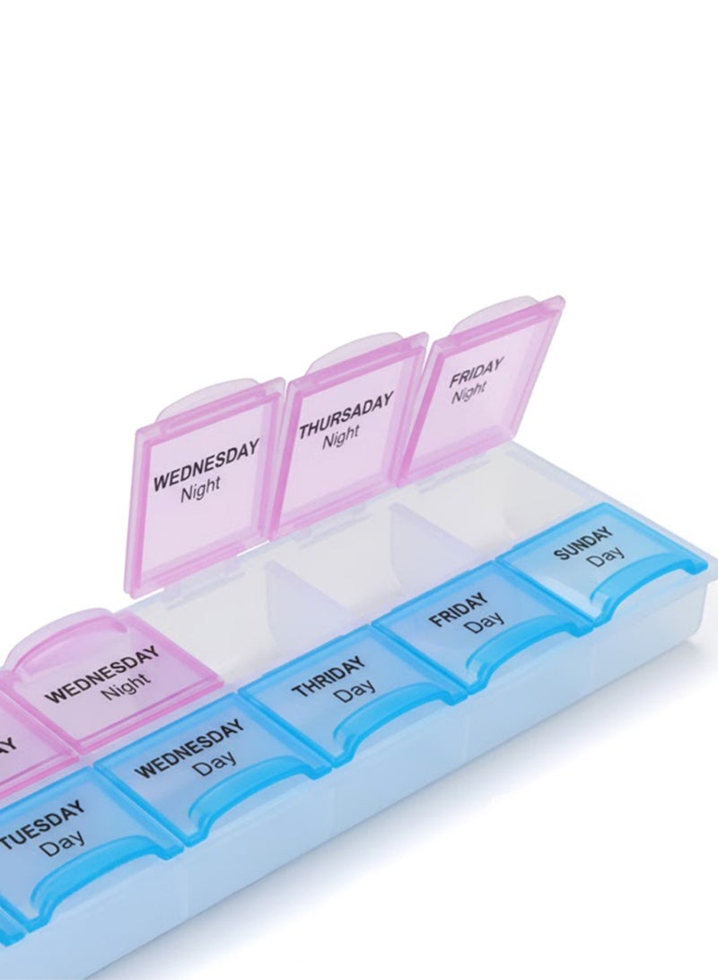 Plastic Everyday Medicine Box – 7 Day Organizer | AM/PM Compartments - Image 2