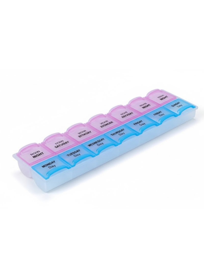 Plastic Everyday Medicine Box – 7 Day Organizer | AM/PM Compartments - Image 1