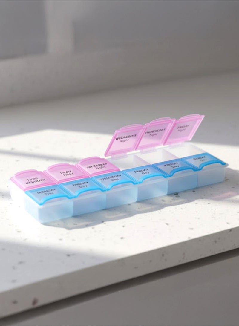 Plastic Everyday Medicine Box – 7 Day Organizer | AM/PM Compartments - Image 3