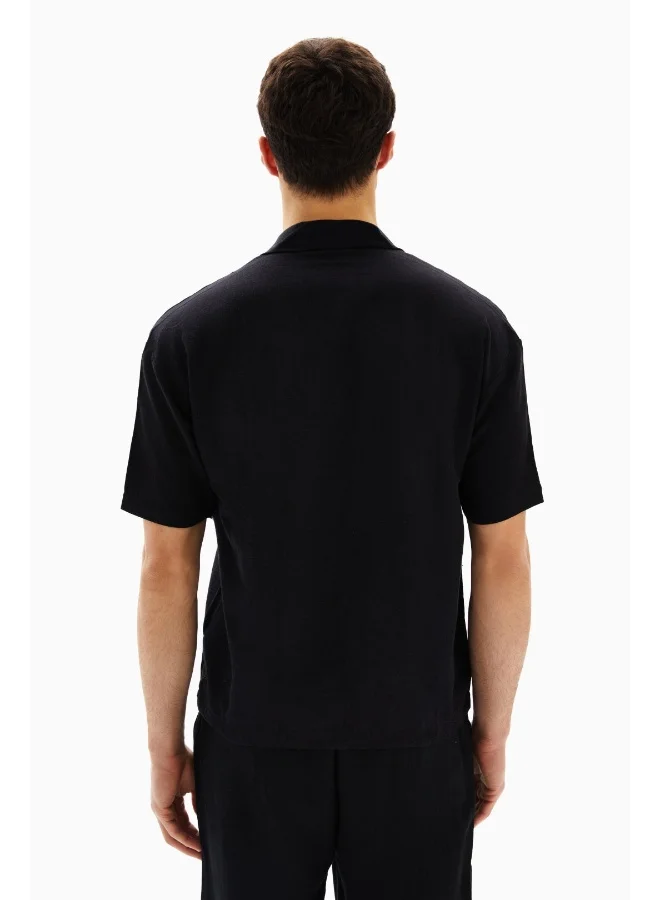 Wecre8 Black Comp Collor Shirt