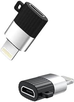 XO NB149B Mini Micro To Lightning Adapter With 2.4A Max Output Set Of 2 Pieces - Black Silver