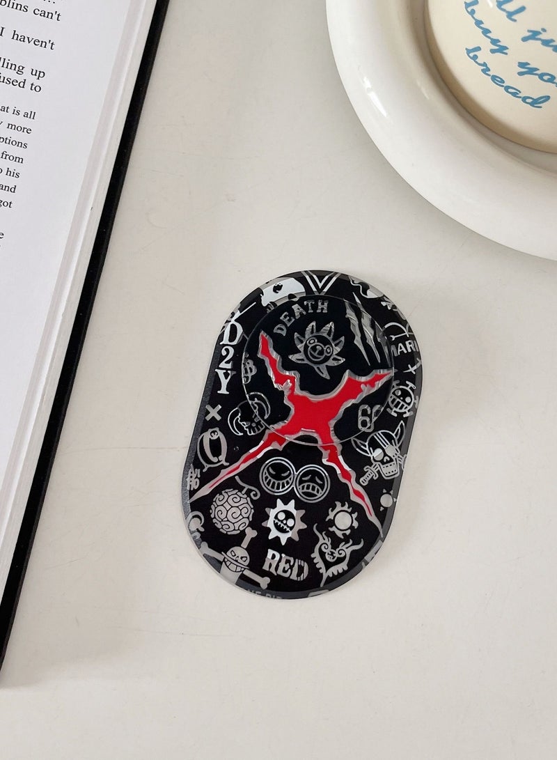 Casetify One Piece Logo Phone Grip Stand Compatible with MagSafe, MagSafe Phone Grip Holder, Wireless Charging Compatible Black/Red - Image 2