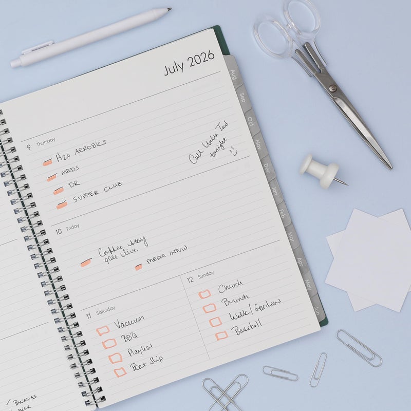 Blue Sky 2026-2027 Weekly and Monthly Academic Year Planner Calendar, July 2026 - June 2027, 8" x 10.875", Flexible Cover, Wirebound, Laminated Tabs, Seychelle - Image 2