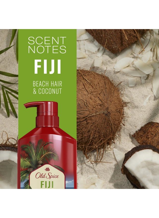 Old Spice Fiji 2-in-1 Shampoo and Conditioner Set for Men, Coconut & Tropical Wood Scent, Get Up To 80% Fuller-Looking Hair, Barbershop Quality, Fresh & Clean Hair, 21.9 Fl Oz Each, 2 Pack - Image 3