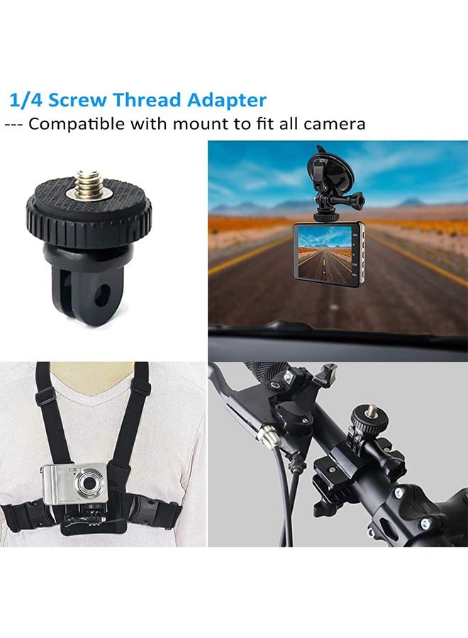 HY 2 Sets Action Camera Accessories, Adhesived Curved & Flat Mounts with Buckle, 1/4 Screw Thread with Thumb Screw, Compatible with Insta360 ACE Pro/X3, Gopro Mounts and All Cameras - Image 4