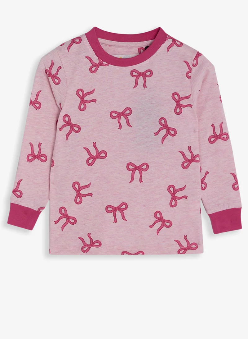 Ripples Girls Pajama Set With Long Sleeves Tee & Bottom