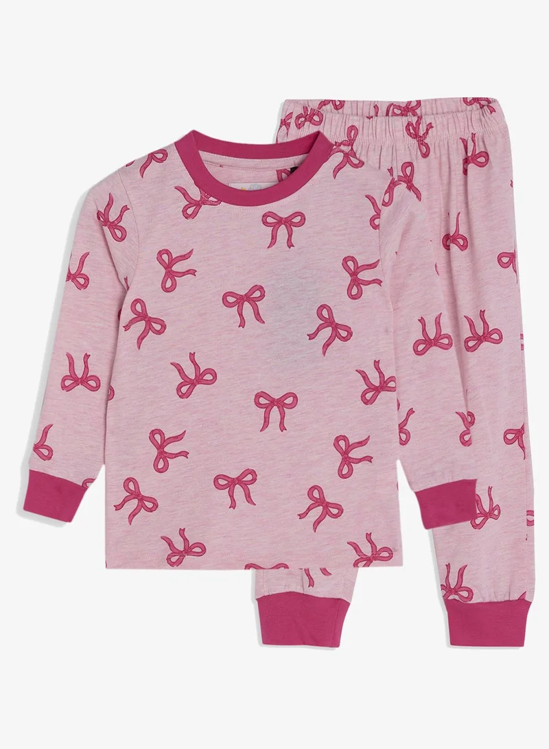 ريبلز مع نمشي Girls Pajama Set With Long Sleeves Tee & Bottom