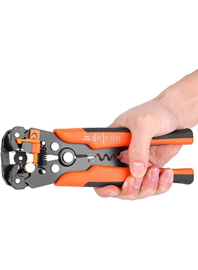 Multifunctional Cable Wire Stripper Cutter, Crimping Stripping Plier Tool, Self-adjusting 8" Automatic Wire Stripper/Cutting Pliers Tool for Wire Stripping, Cutting, Crimping (Orange) - Image 4