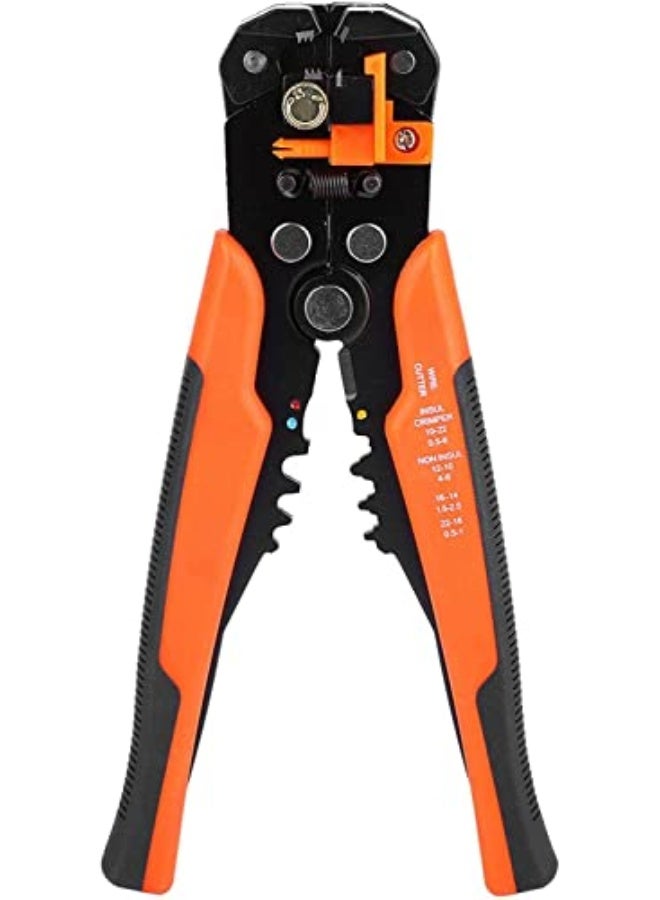 Multifunctional Cable Wire Stripper Cutter, Crimping Stripping Plier Tool, Self-adjusting 8" Automatic Wire Stripper/Cutting Pliers Tool for Wire Stripping, Cutting, Crimping (Orange) - Image 1
