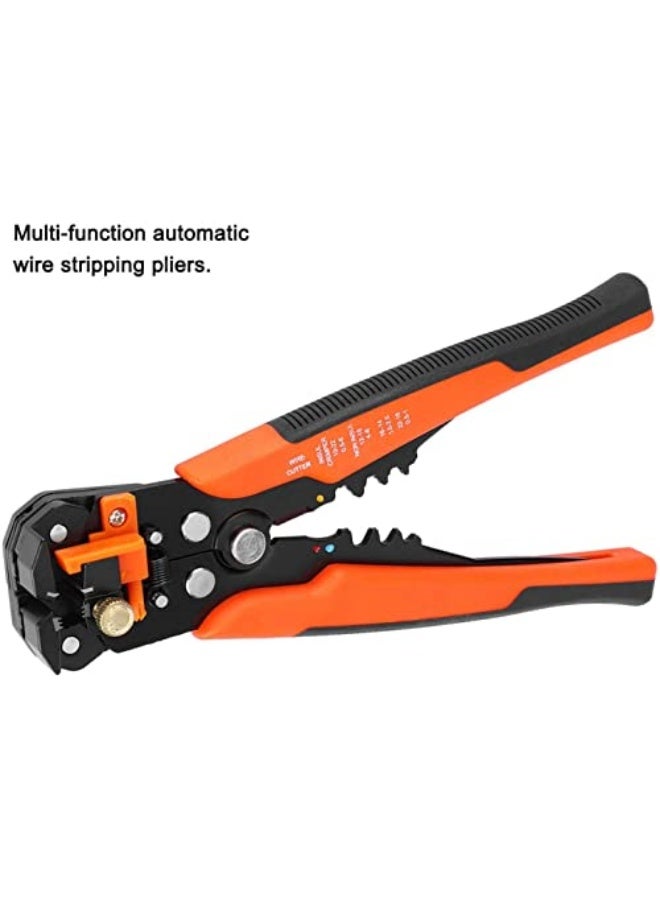 Multifunctional Cable Wire Stripper Cutter, Crimping Stripping Plier Tool, Self-adjusting 8" Automatic Wire Stripper/Cutting Pliers Tool for Wire Stripping, Cutting, Crimping (Orange) - Image 5
