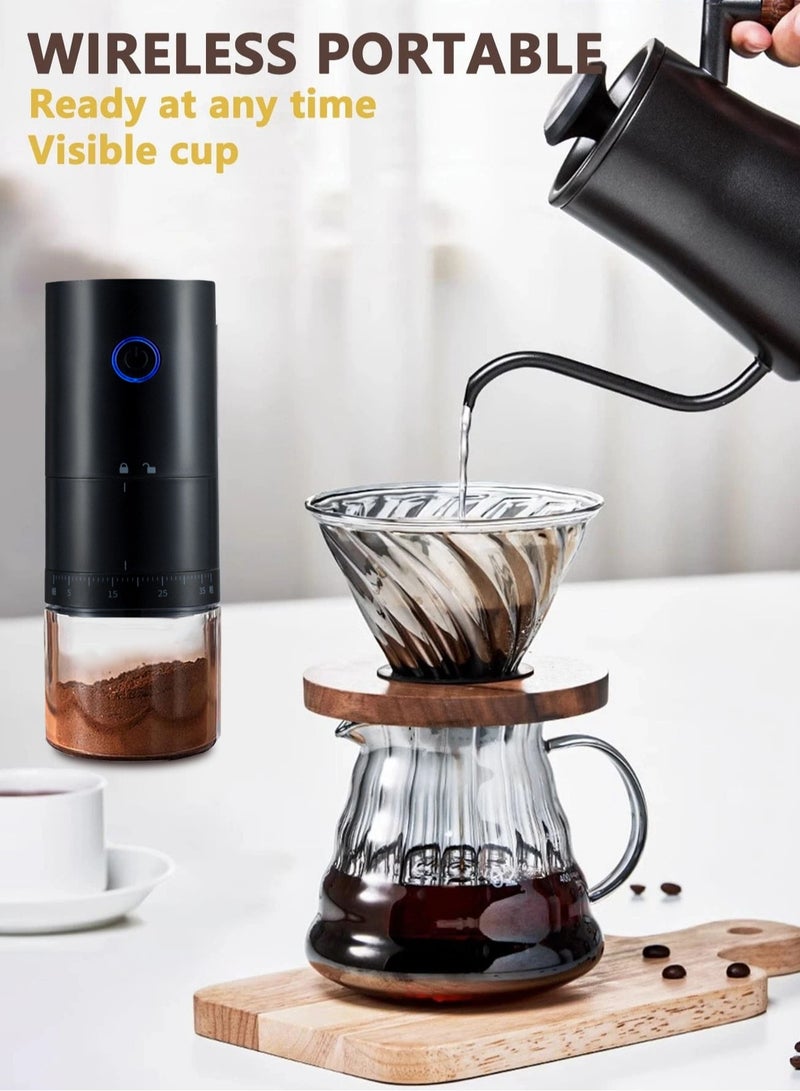 Brutelle Electric Coffee Grinder Portable Grinder External Thickness Adjustment Large Capacity One Touch Operation for Coffee Spices Dry Herbs for V60 Filter Cup Mocha Espresso French Press Turkish Coffee - Image 4