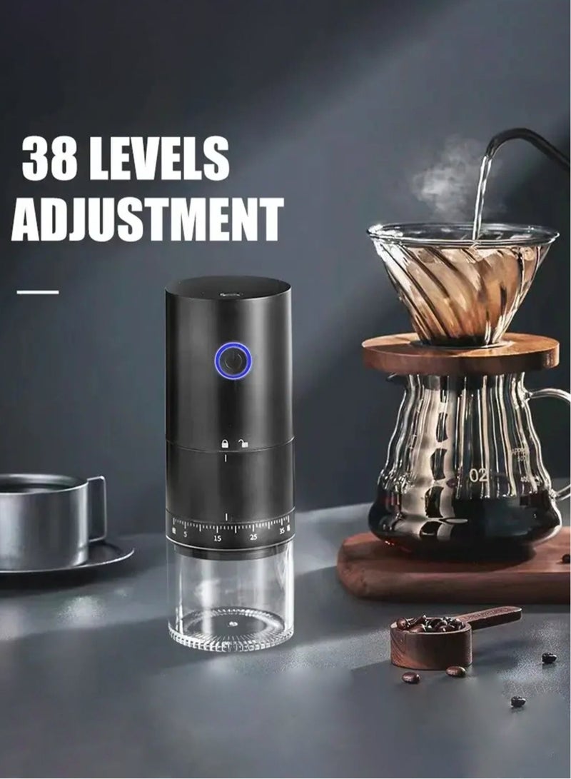 Brutelle Electric Coffee Grinder Portable Grinder External Thickness Adjustment Large Capacity One Touch Operation for Coffee Spices Dry Herbs for V60 Filter Cup Mocha Espresso French Press Turkish Coffee - Image 3