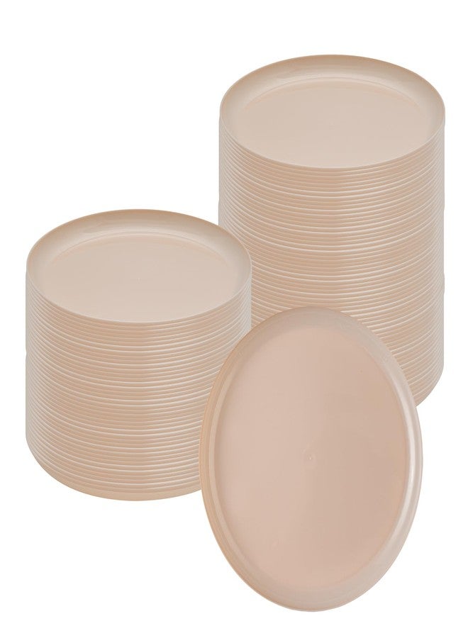 Restaurantware-Moderna 6.3 Inch Premium Disposable Plates, 40 Round Plastic Plates For Parties - Durable, Heavy-duty, Light Pink Plastic Dinner Plate, For Warm And Cold Foods, Ideal For Cafes - Image 1