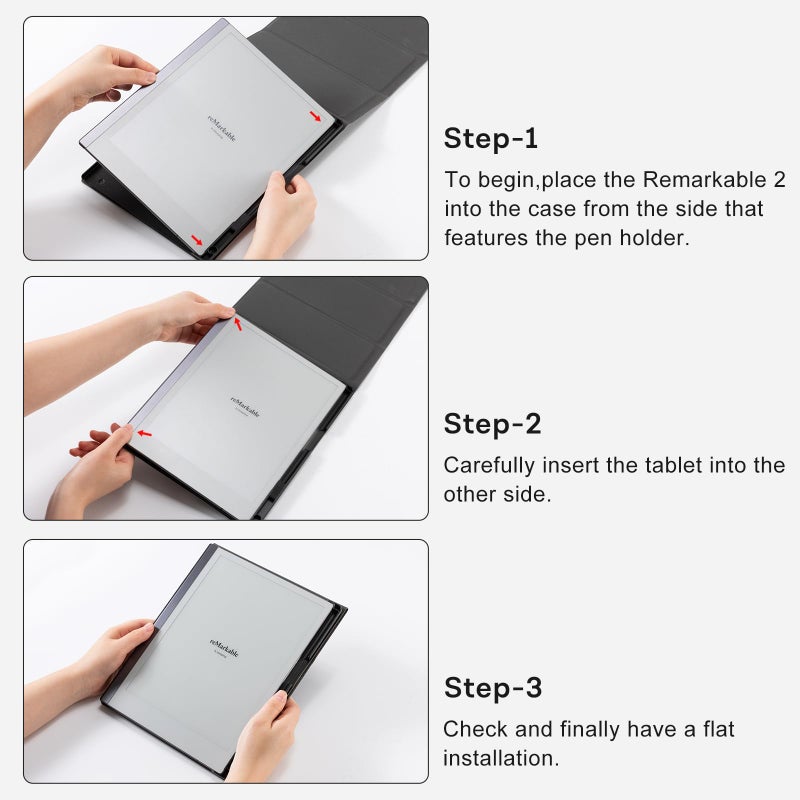 CoBak Case for Remarkable 2 -with Pen Holder and Multi-Angle Foldable Stand Feature -Perfect Choice of Remarkable 2 Case with Pen Holder for The Remarkable 2 Paper Tablet (2020 Released) ***Black - Image 5