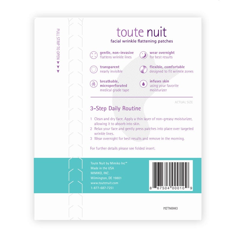 Toute Nuit by Mimiko Inc. Toute Nuit Wrinkle Patches â€“ Dolphin â€“ Face Tape for Around the Mouth â€“ Hypoallergenic Anti Wrinkle Patches â€“ 20 Count, Made in USA - Image 3