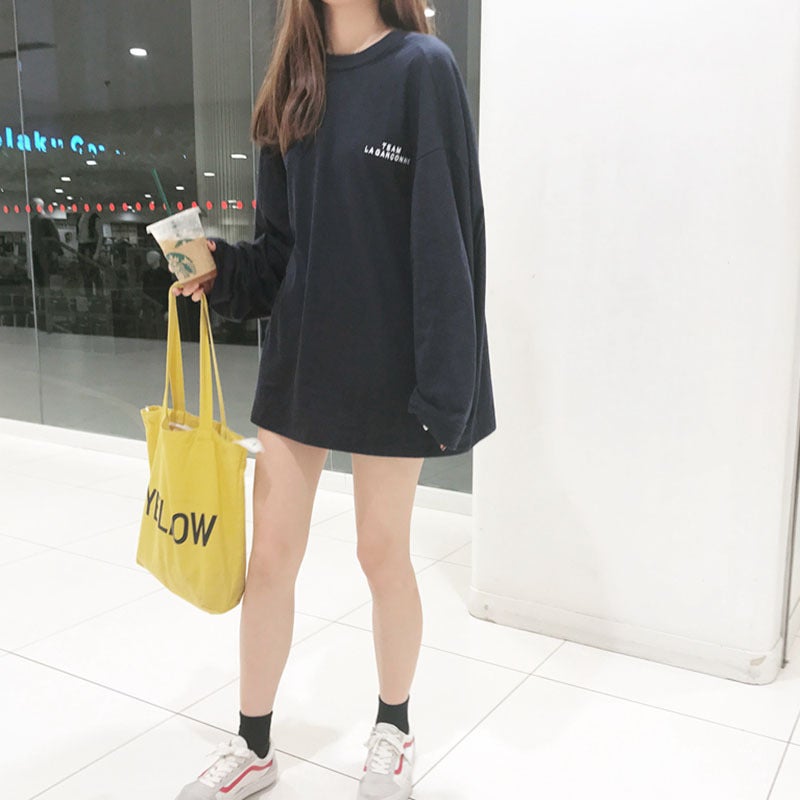 Super Hot Long Sleeve T-Shirt Base Shirt Women's 2022 Spring and Autumn New All-match Korean Style Loose Printed Letter Top ins Trendy - Image 3