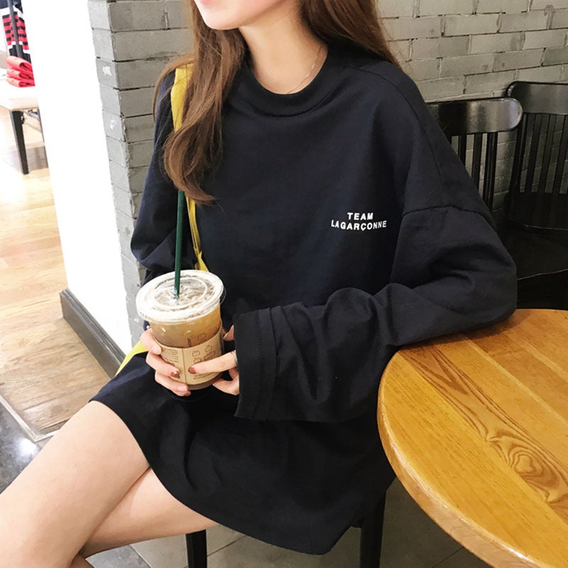Super Hot Long Sleeve T-Shirt Base Shirt Women's 2022 Spring and Autumn New All-match Korean Style Loose Printed Letter Top ins Trendy - Image 5