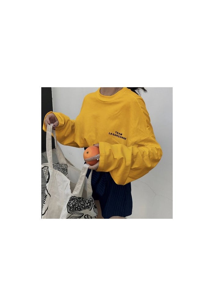 Super Hot Long Sleeve T-Shirt Base Shirt Women's 2022 Spring and Autumn New All-match Korean Style Loose Printed Letter Top ins Trendy - Image 1