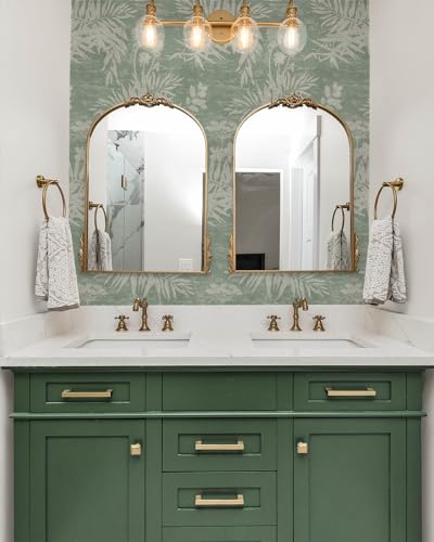 Naphite Floral Peel and Stick Wallpaper Vintage Leaf Botanical Dark Green Contact Paper for Cabinets Drawers Boho Self Adhesive Removable Wallpaper for Bedroom Waterproof Shelf Liner 17.3inW 78.7inL - Image 5