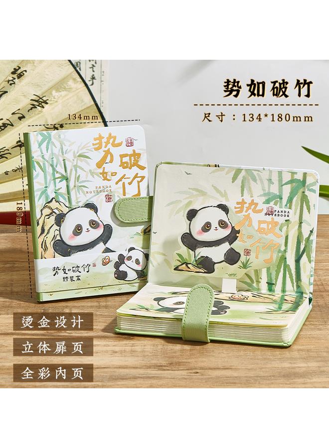 Bluejw Panda Hand Account Book Girl High Beauty Value Award Notebook Creative Gift Birthday Gift Box Suit Student Card - Image 1