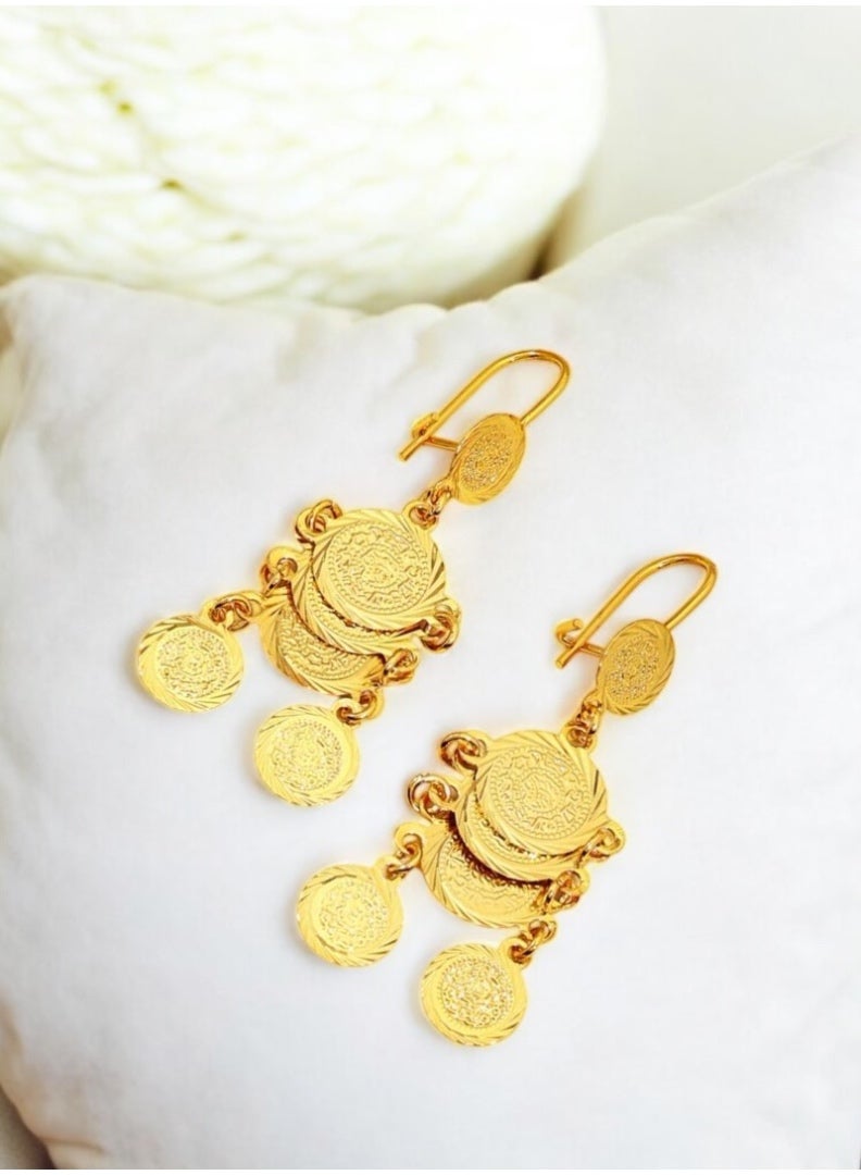 GOLDMAX Elegant 21k Gold Plated Earrings For Women - Image 3