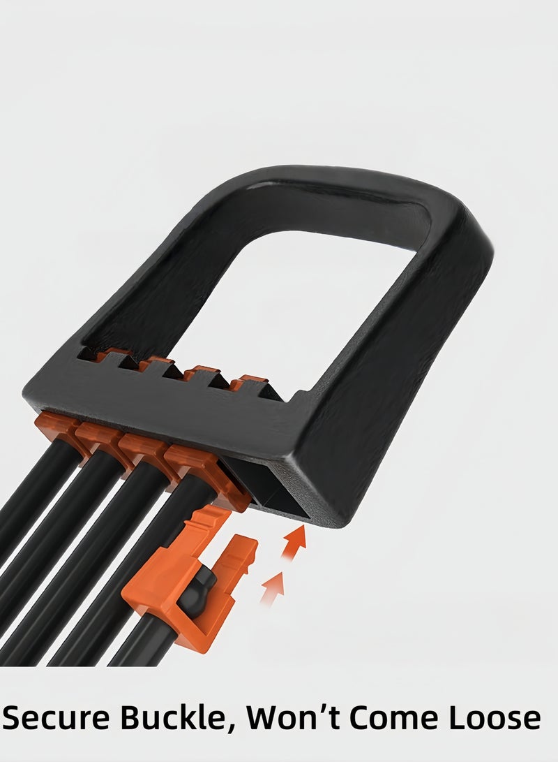 حِرَاس 5 قطع أربطة مقاومة عالية القوة لممارسة الرياضة - مشدات قابلة للسحب لتمارين القوة، تدريب الصدر والذراع، تمارين التمدد للكتف والظهر - معدات لياقة بدنية (لون أسود) - Image 4