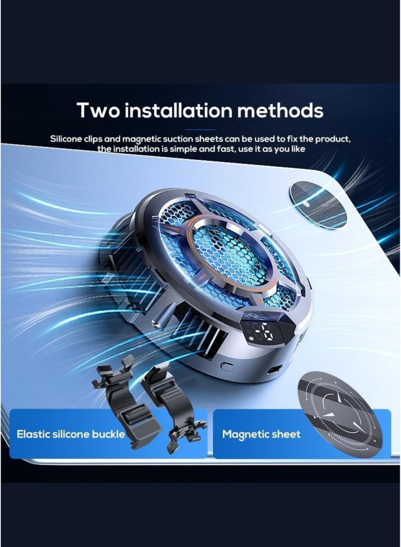 Memo CX05 30W Magnetic Tablet Gaming Cooler, Semiconductor Cooling Fan with Temperature Display, RGB Lights, Turbo Radiator for iPad and Android Tablets - Image 3