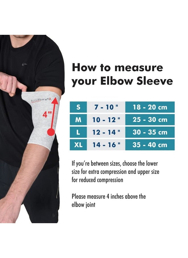 AccuSure - AccuSure Pair of Bamboo Yarn 4 Way Stretchable Bi-Layered Construction Compression Support Gym, Sports, Running, Hikking, Travelling,Outdoor For Men & Women, golferselbow - Image 1