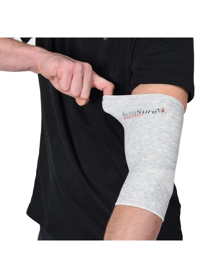 AccuSure - AccuSure Pair of Bamboo Yarn 4 Way Stretchable Bi-Layered Construction Compression Support Gym, Sports, Running, Hikking, Travelling,Outdoor For Men & Women, golferselbow - Image 1