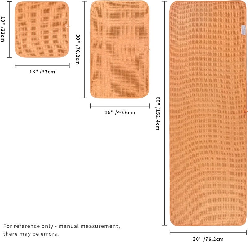 Polyte Oversize, 60 x 30 in., Quick Dry Lint Free Microfiber Bath Towel Set, 6 Piece (Waffle Weave) - Image 3