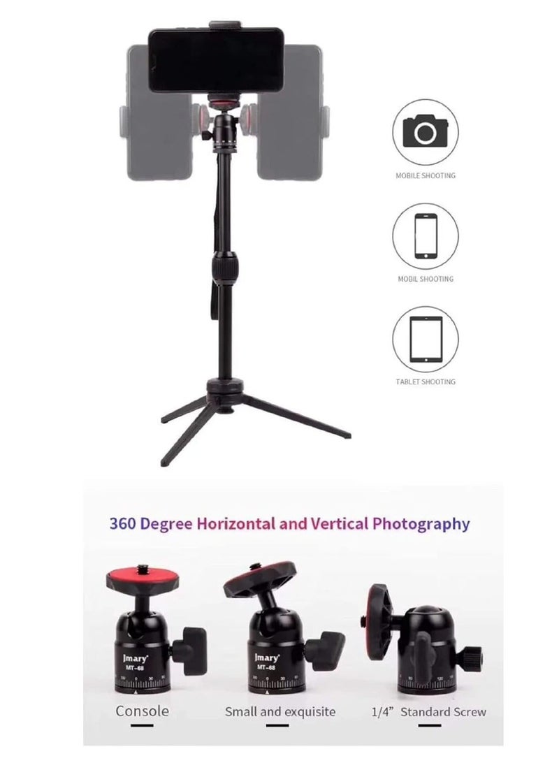 JMARY MT-68 Table-Top Extendable Foldable Tripod Stand for Mobile Phones and DSLR & Digital Cameras - Image 2