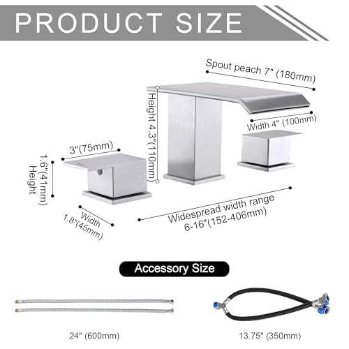 BEIYI 2 Handle Deck Mount Tub Faucet, Roman Bathtub Faucet Set Brushed Nickel High Flow Garden Bath Tub Faucet - Image 2