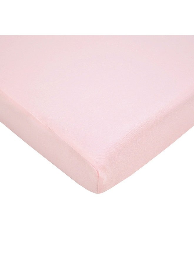 TL Care TL Care Supreme 100% Natural Cotton Jersey Knit Mini Crib Sheet, Pink, 24" x 38", Soft Breathable, for Girls - Image 1