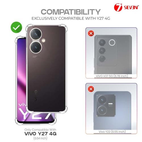 7-Seven 7SEVEN® Back Cover for VIVO Y27 4G Transparent Mobile Back Case Shock Proof Design Camera Edges Protection Crystal Clear Phone Case Silicon Soft TPU and Flexible Bumper Phone Cover - Image 2
