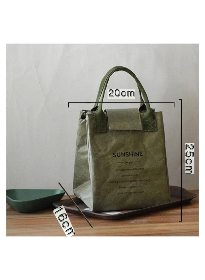 Y&D Lunch Bag, Waterproof Reusable Tote for Men Women Kids, Insulated Bag,Lunch Box Soft Cooler Bags Work/School/Travel/Picnic (green)  - Image 1