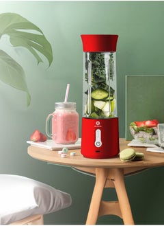 XVersion Portable Blender 500ML, Smoothie Blender, Portable Juicer Blender Smoothie Maker, Mini blender, High Speed 6-Blades for Office,Gym,Outdoor,Home,Travel,Baby Food Blender - Red  - Image 2