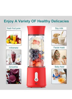 XVersion Portable Blender 500ML, Smoothie Blender, Portable Juicer Blender Smoothie Maker, Mini blender, High Speed 6-Blades for Office,Gym,Outdoor,Home,Travel,Baby Food Blender - Red  - Image 5