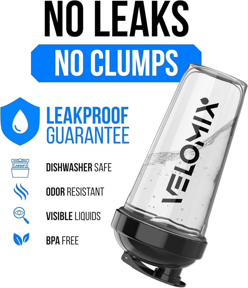 VELOMIX -8 PACK- 28 oz Protein Shaker Bottle for Protein Mixes - 8x Wire Whisk | Leak Proof Shaker Cups for Protein Shakes | Stackable Protein Shaker Bottle Pack | Dishwasher Safe - Image 3
